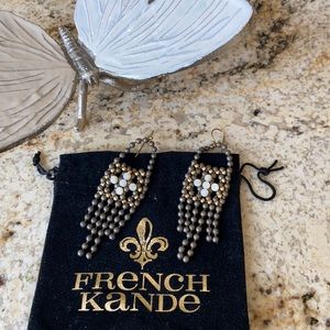 French Kande Handbeaded Drop Earrings